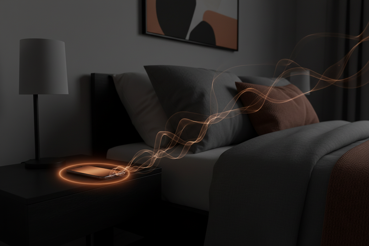 Stralingen van een telefoon tijdens het slapen